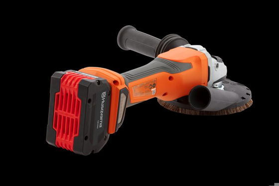 Husqvarna hg125b schleifmaschine + ladegerät 2x akku 970596301 